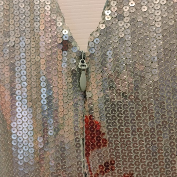 NWT Bebé Printed Sequin Jumpsuit Teal Elia Floral Stunning Classy Size 12 - Picture 9 of 12